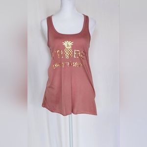 Bella + Canvas Pink Cheers To Charleston Pineapple Tank Top Size Small